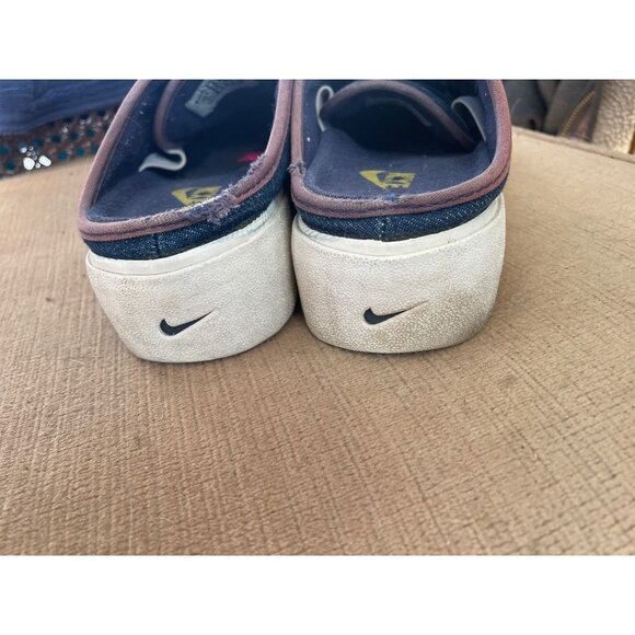 Vintage Nike Denim Sneakers With Cream Laces & Brown Trim - Casual Retro Style 9 - Picture 2 of 12